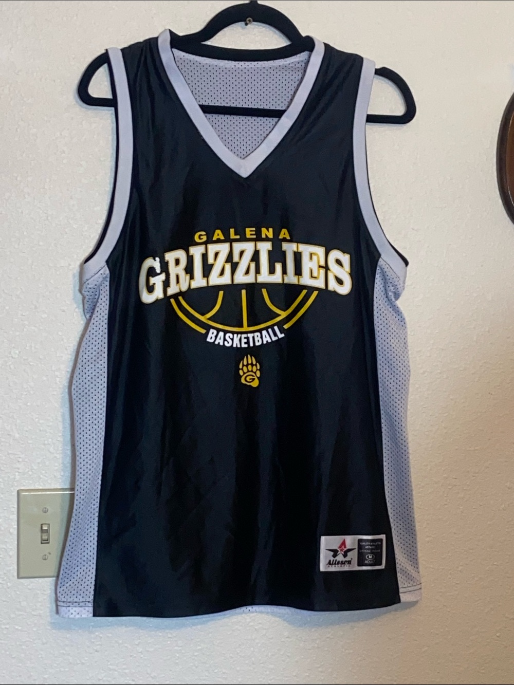 Allsport Galena Grizzlies Basketball Jersey - Black with Gray Trim Size M